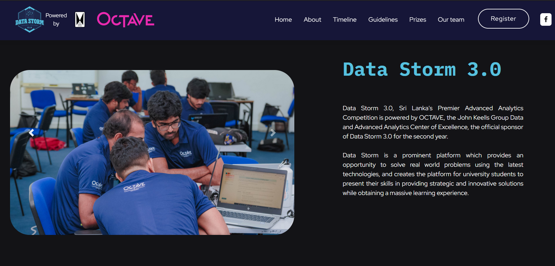 Screenshot of the Data Storm.