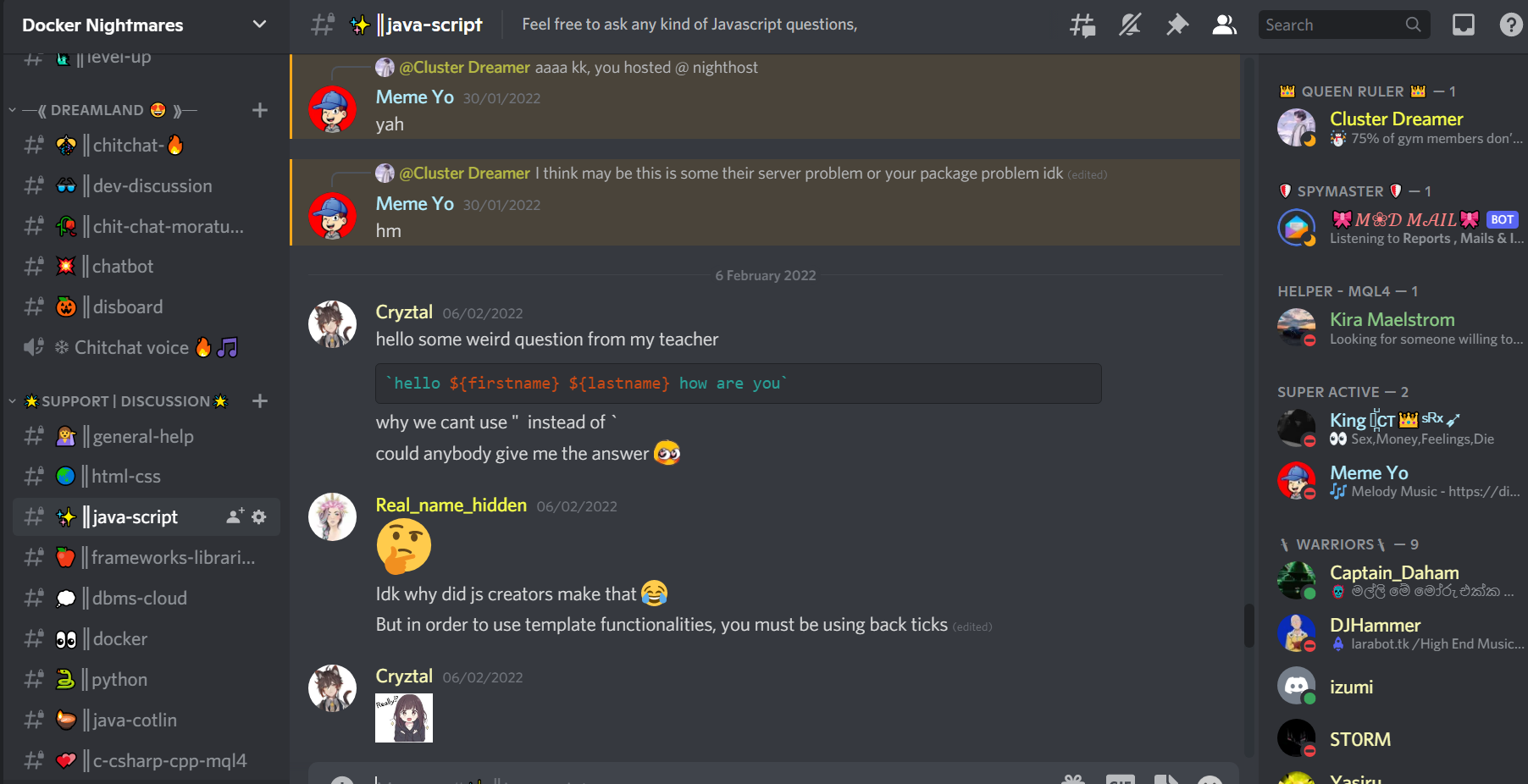 Screenshot of the Docker Nightmares.