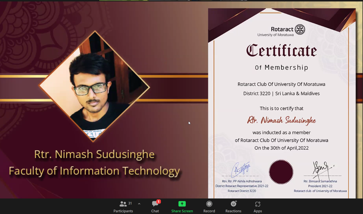 inducted